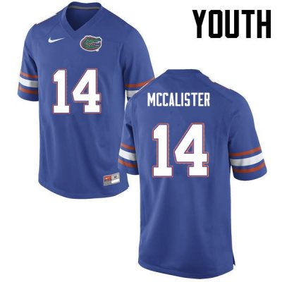 Youth Florida Gators #14 Alex McCalister NCAA Nike Blue Authentic Stitched College Football Jersey CEB7662TG